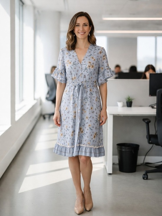 Max Studio Dresses & Skirts - Max Studio Light Blue Floral Mini Dress